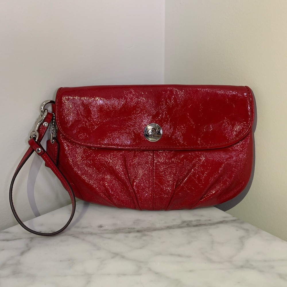 Authentic Patent Leather Coach Clutch Purse